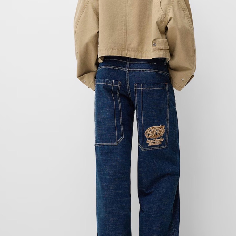 Bershka Dark Blue Women Jeans - Picture 4 of 6